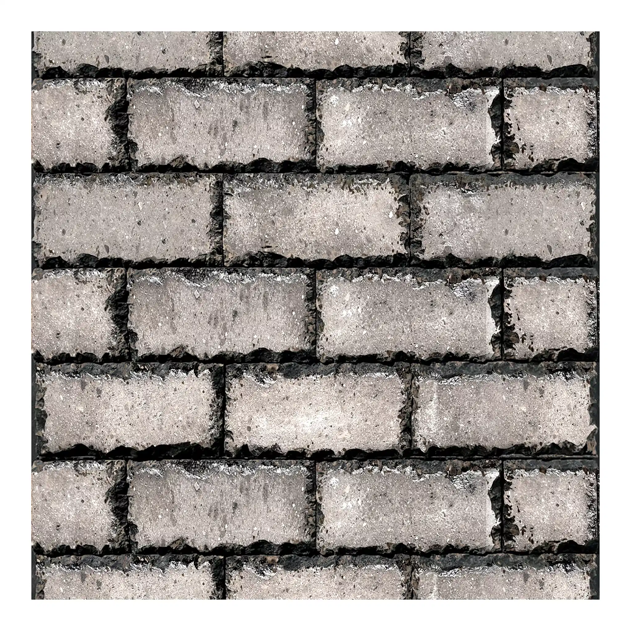 Antik Lav Taşı Kırma Tuğla Gri 10x20