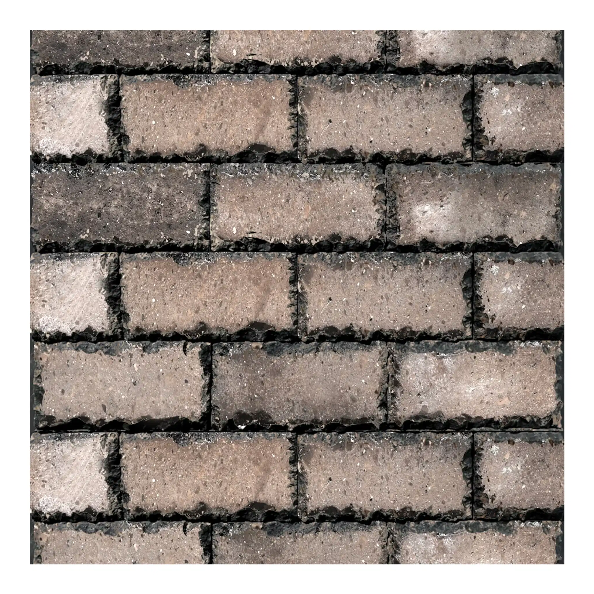 Antik Lav Taşı Kırma Tuğla Kahverengi 10x20