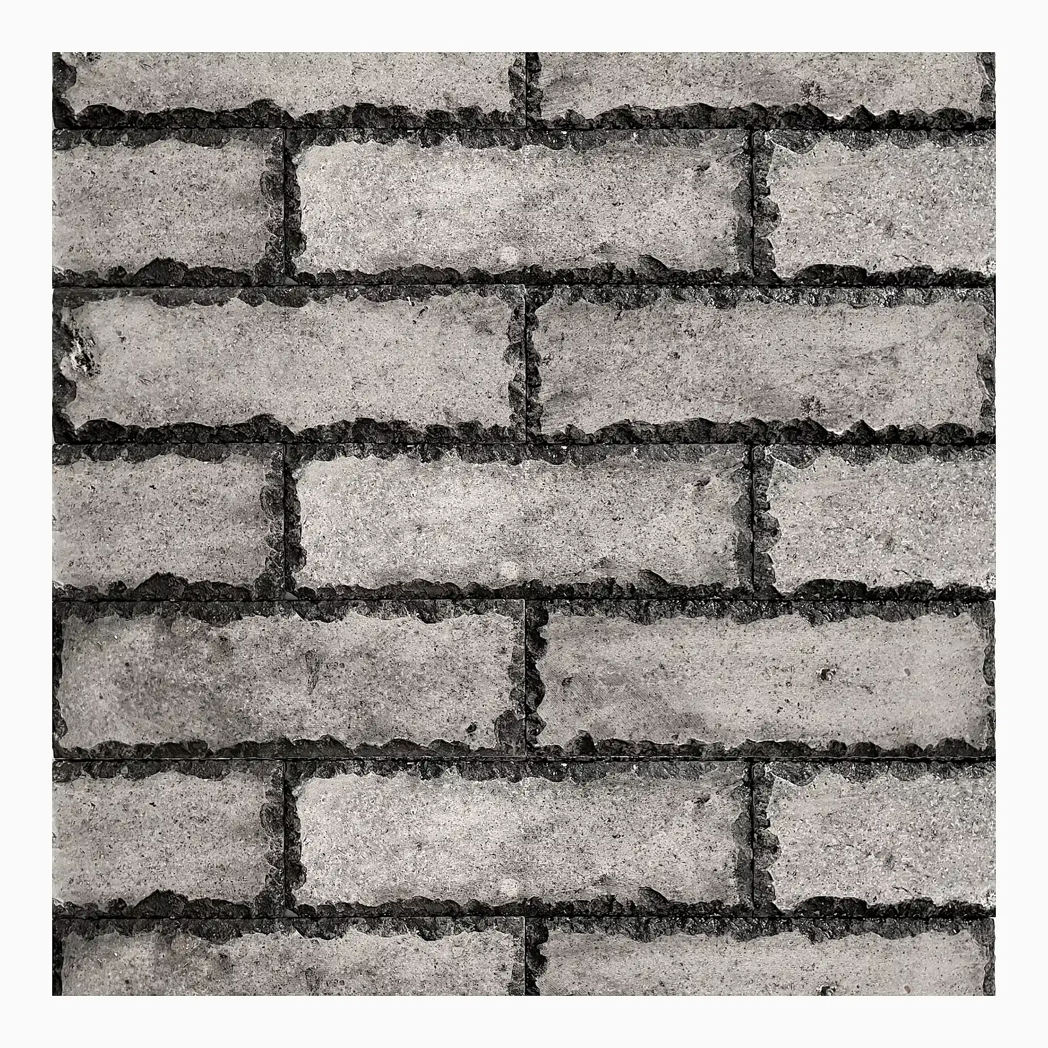 Antik Lav Taşı Kırma Tuğla Gri 10x30