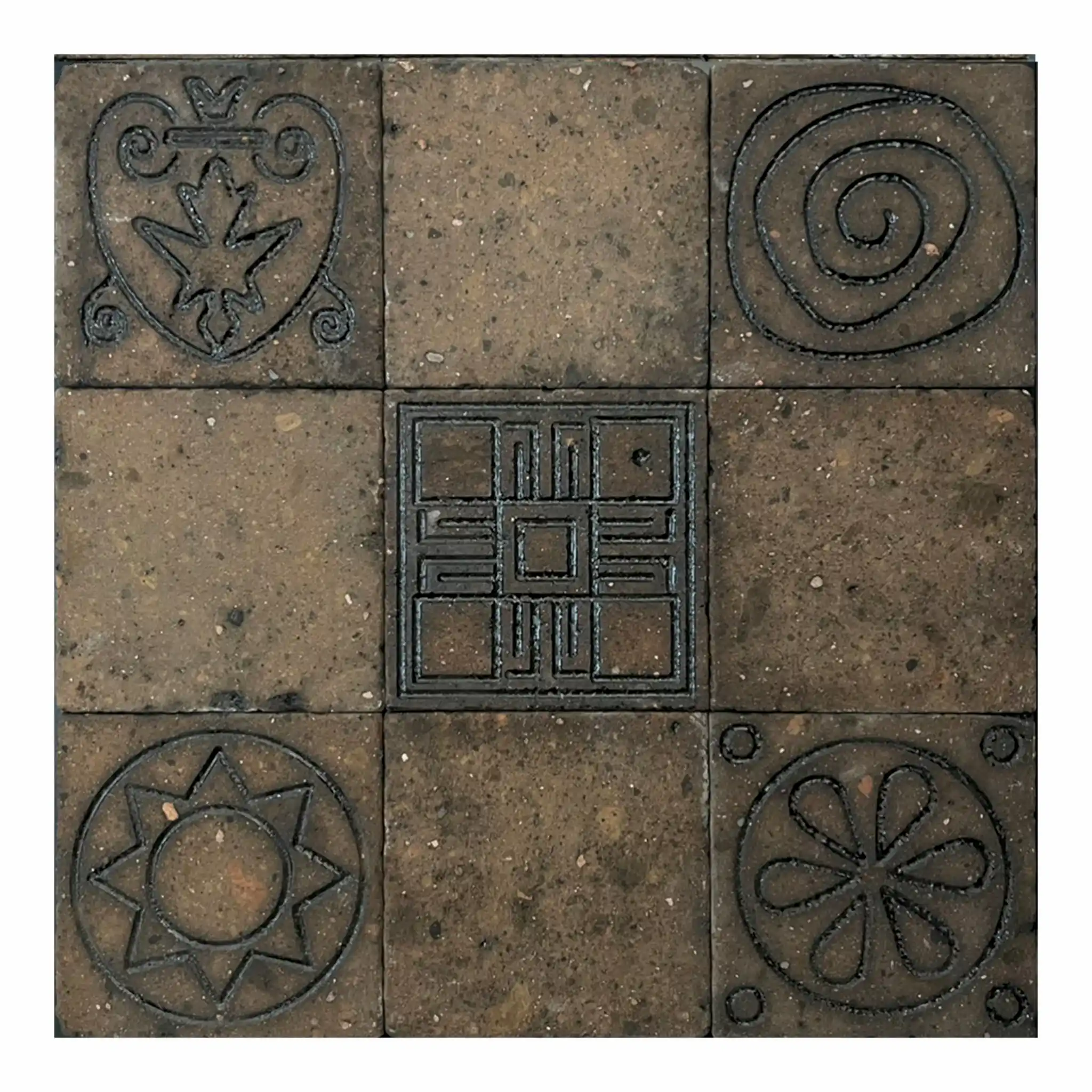 Antik Lav Taşı Tuğla Desenli Kahverengi 15x15