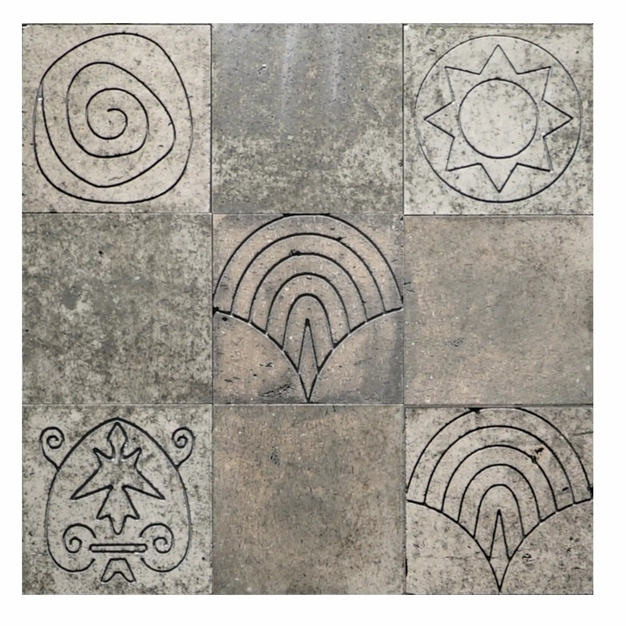 Antik Lav Taşı Tuğla Desenli Gri 15x15