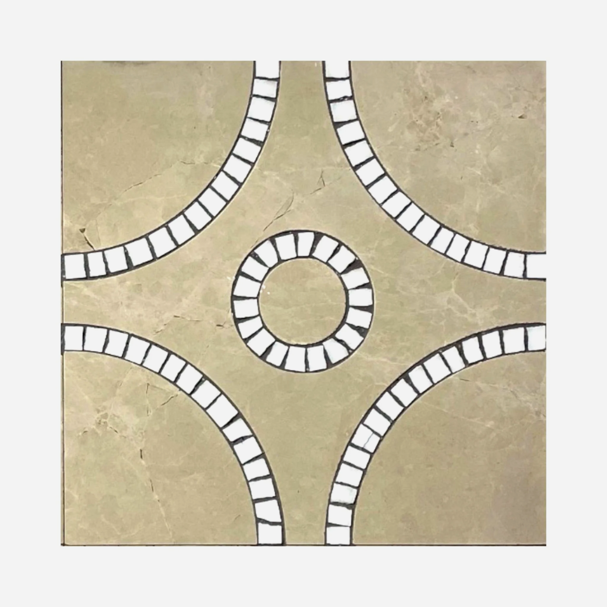 Calinda Mermer Mozaik Tile Bej Beyaz