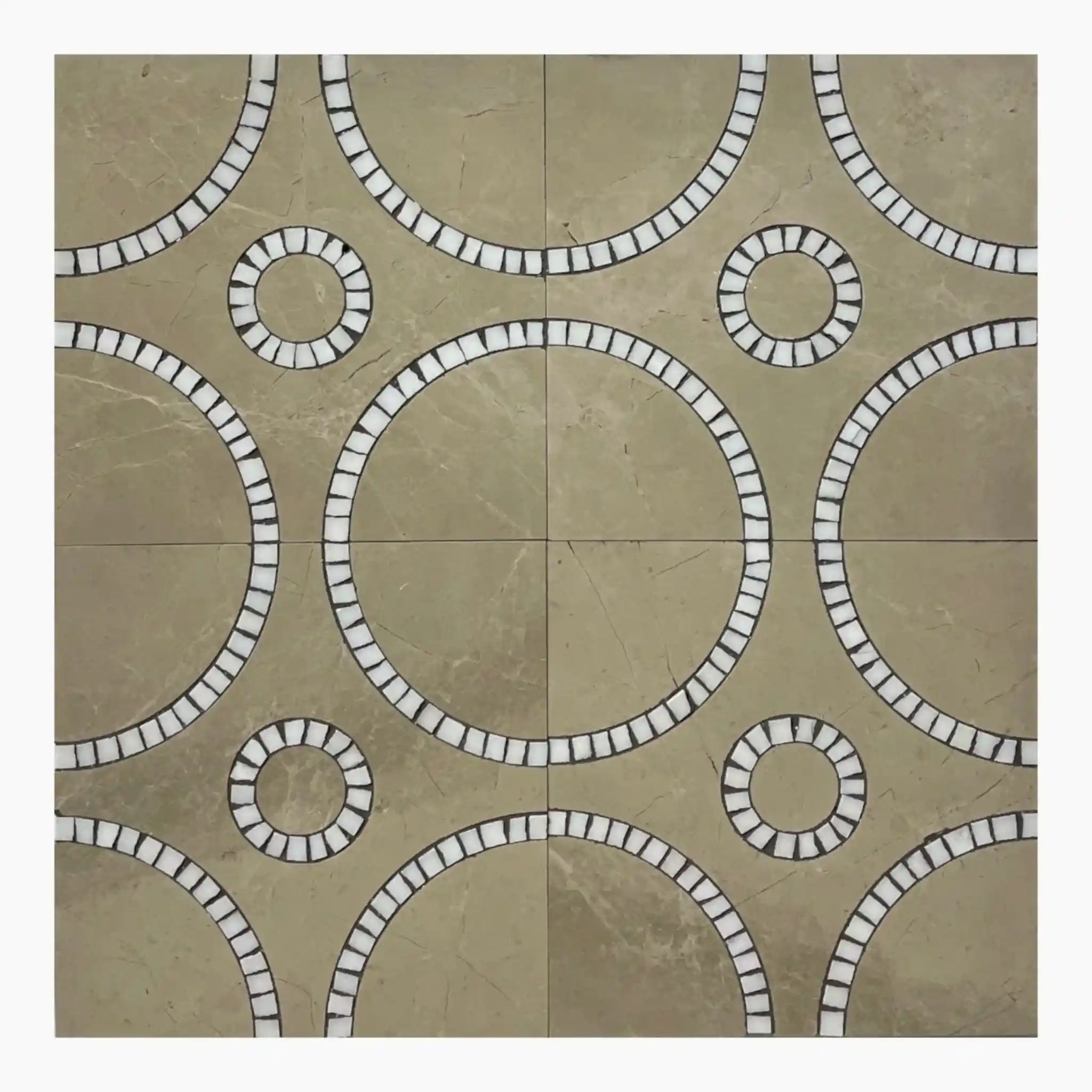 Calinda Mermer Mozaik Tile Bej Beyaz