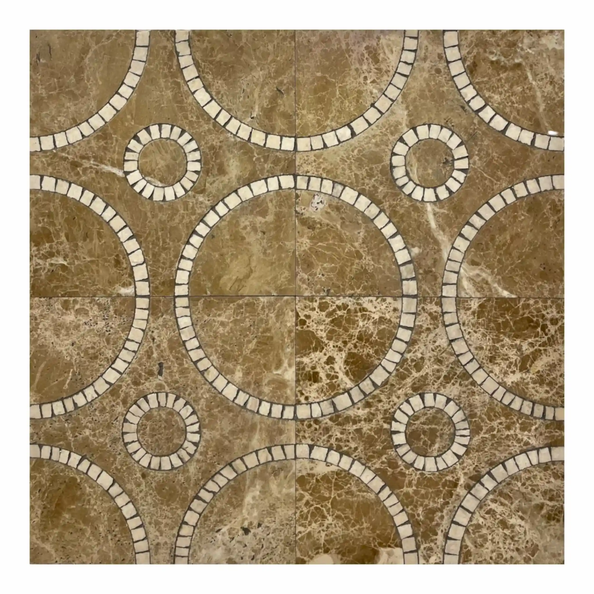 Calinda Mermer Mozaik Karo Kahverengi Mix