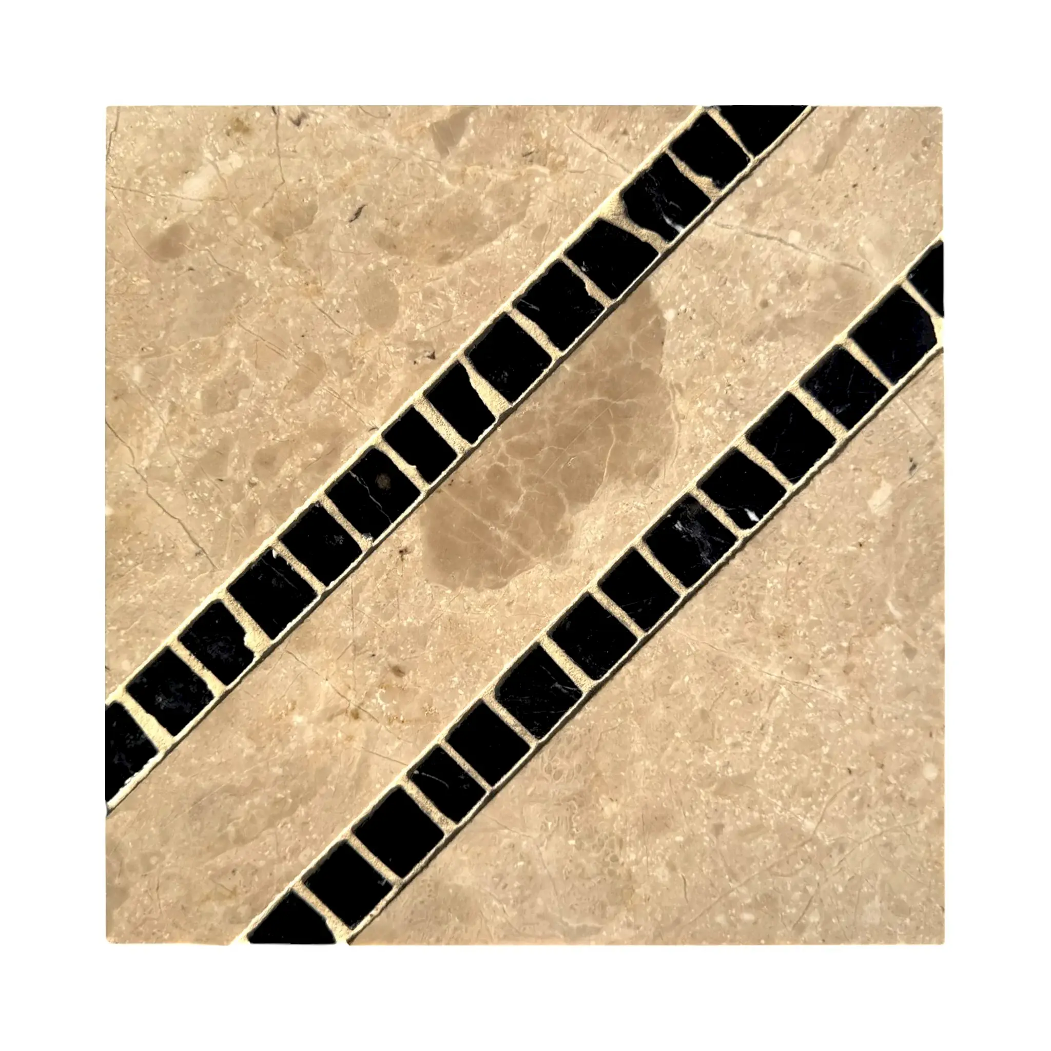Canas Mermer Mozaik Karo Bej