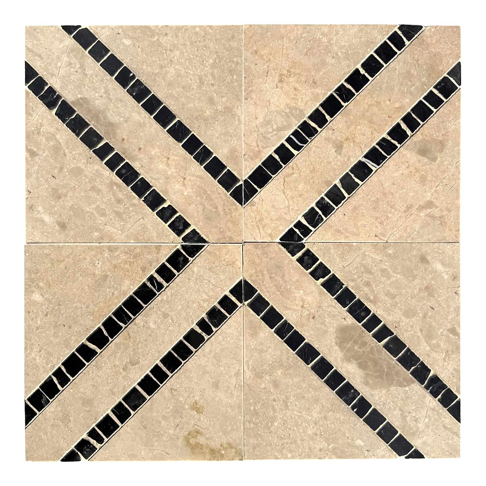 Canas Mermer Mozaik Karo Bej