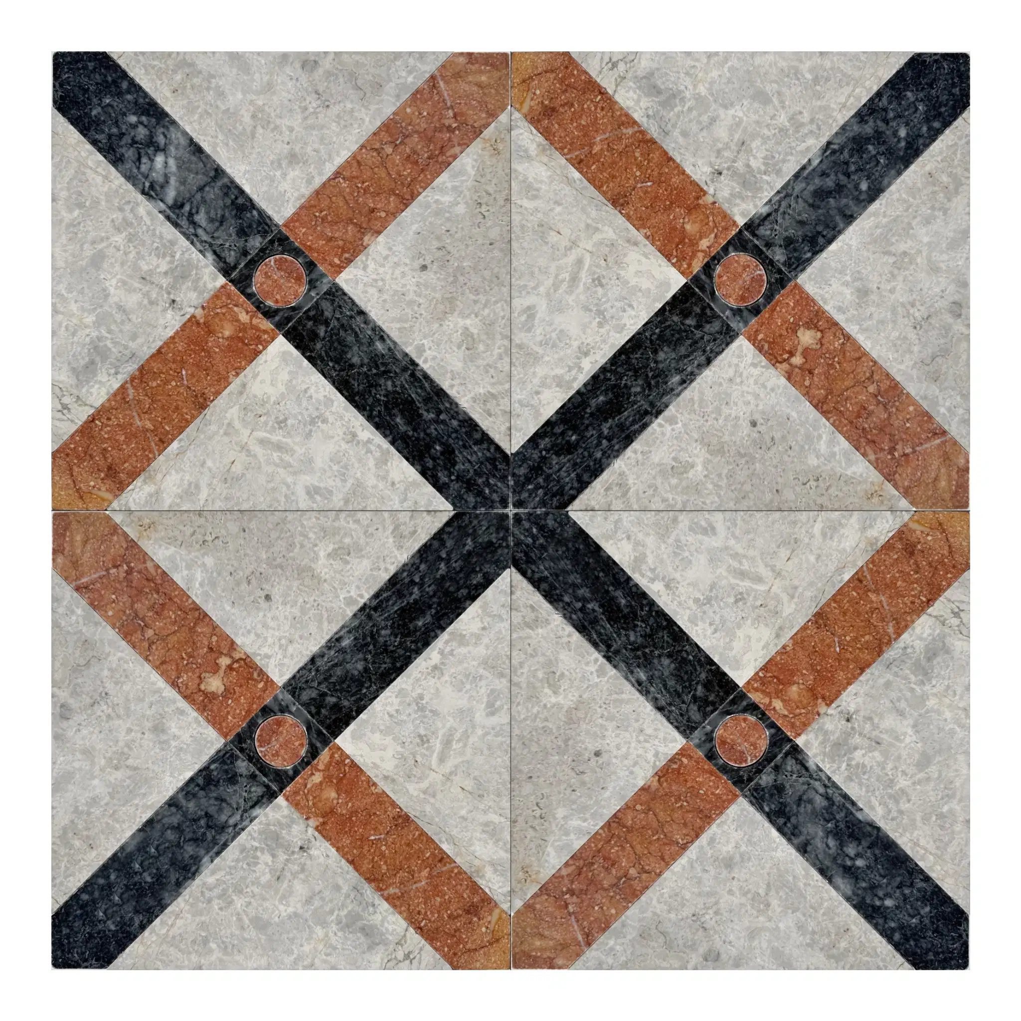 Carya Mermer Karo Gri Mix