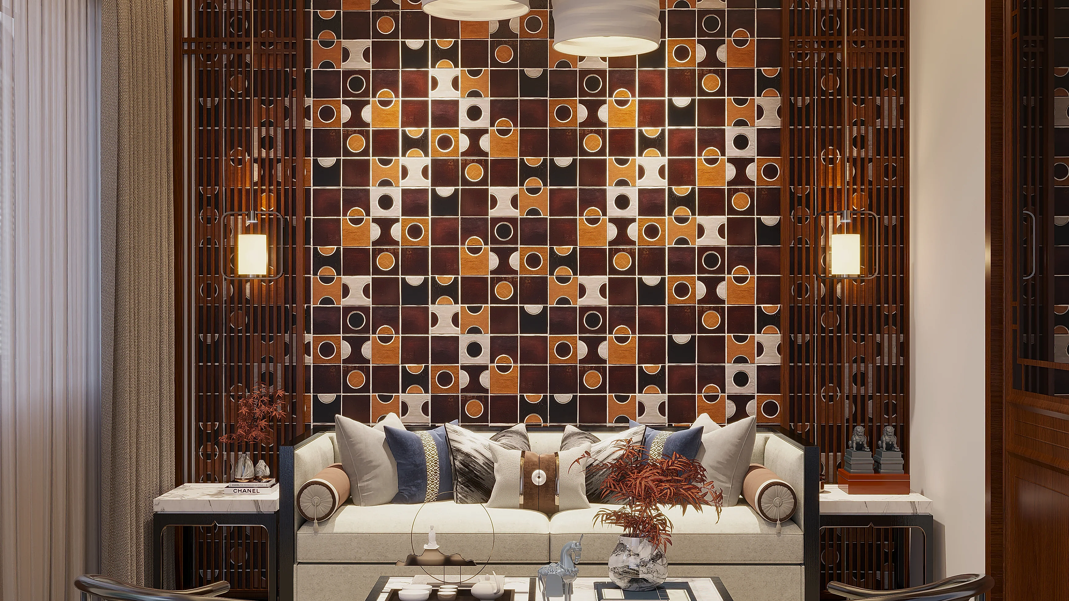 Circle Seramik Karo Kahverengi