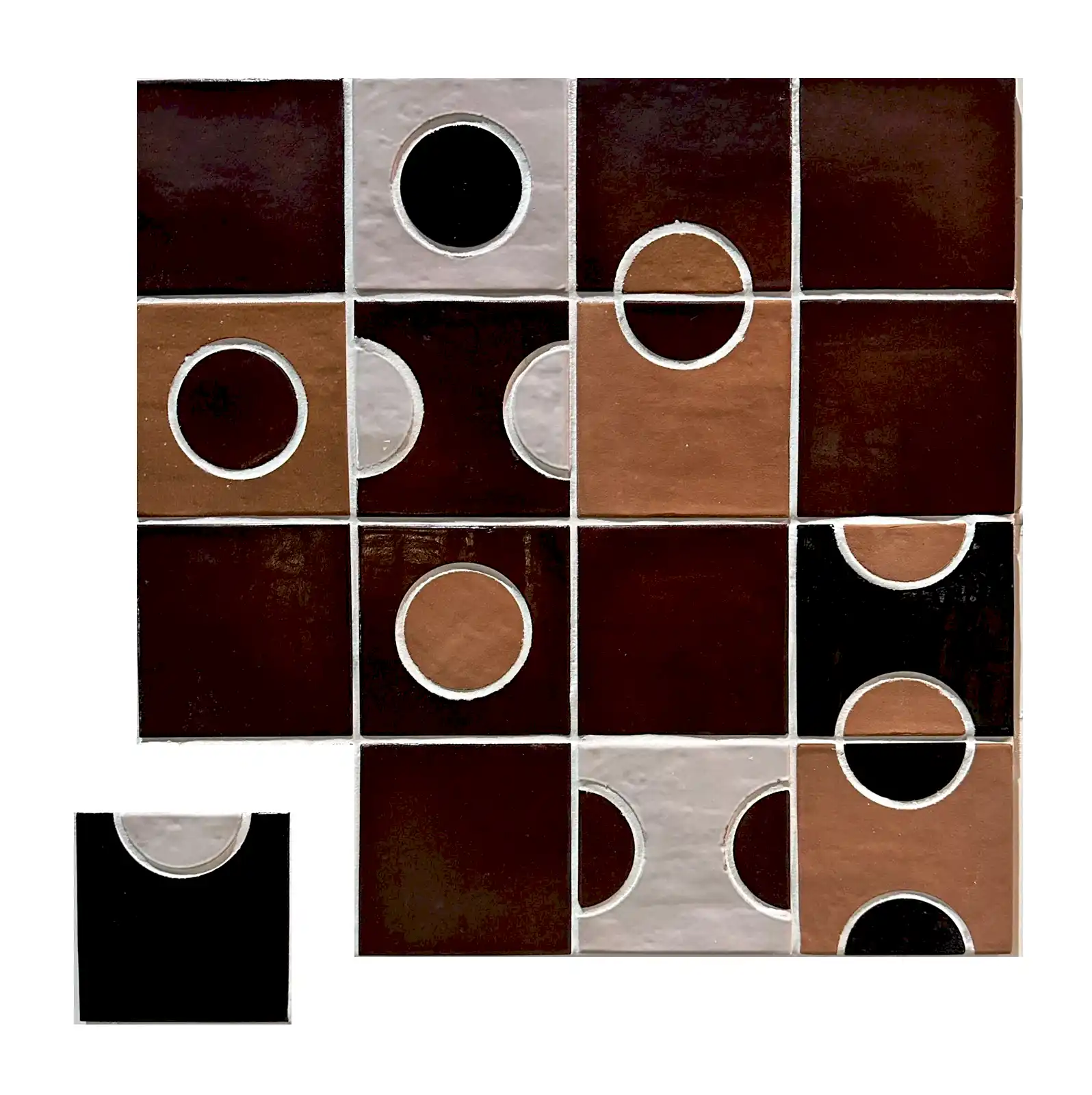 Circle Seramik Karo Kahverengi