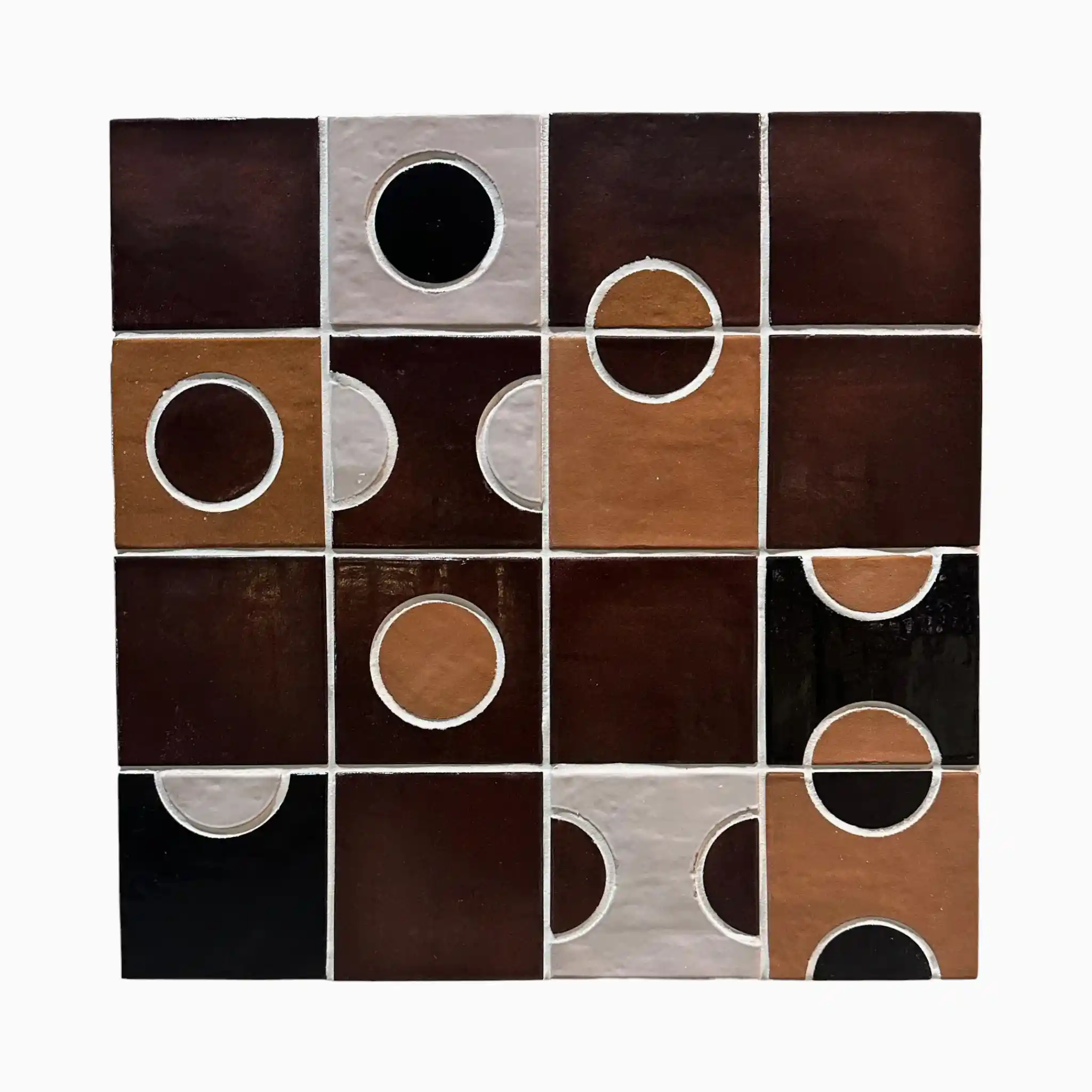 Circle Seramik Karo Kahverengi