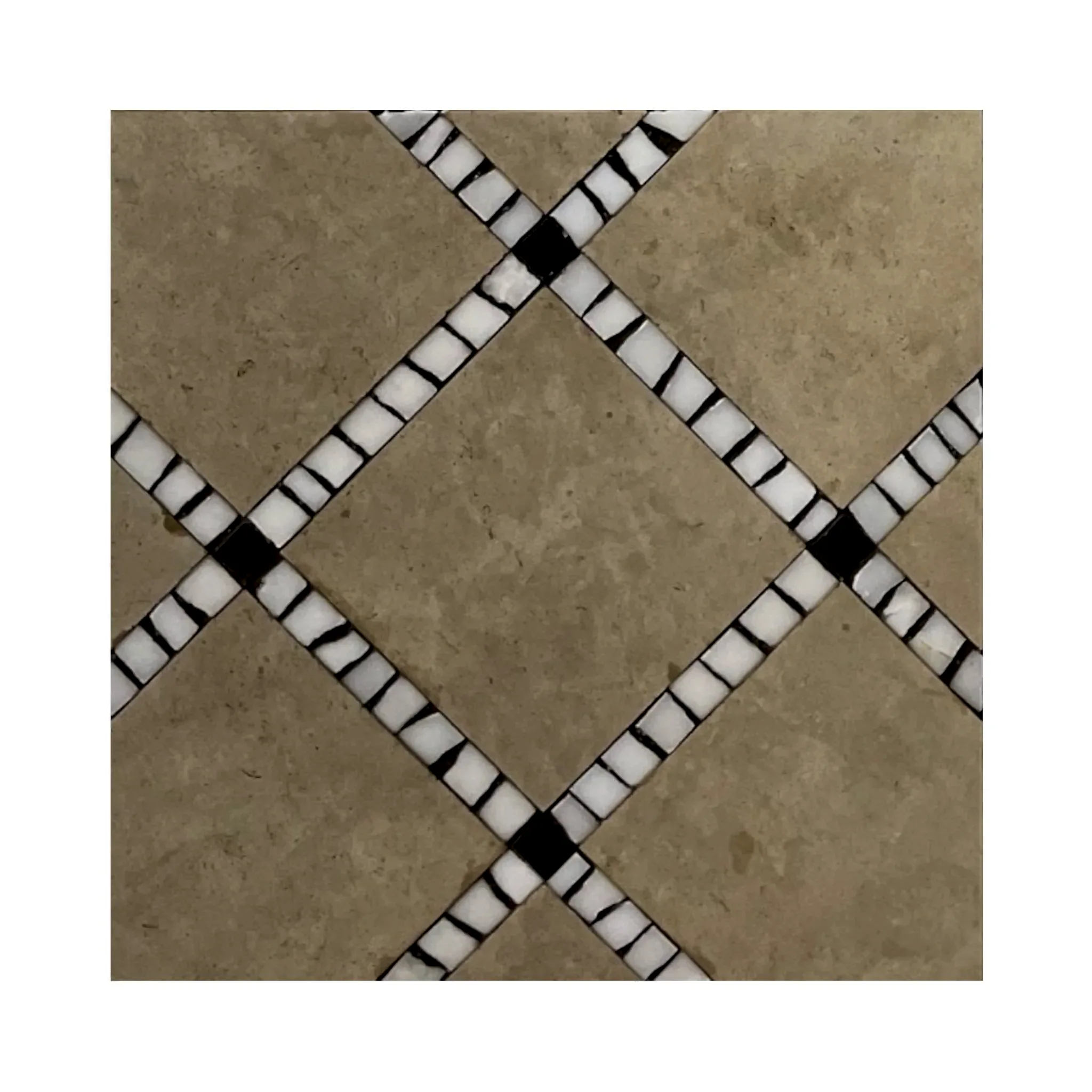 Dias Mermer Mozaik Karo Bej Beyaz