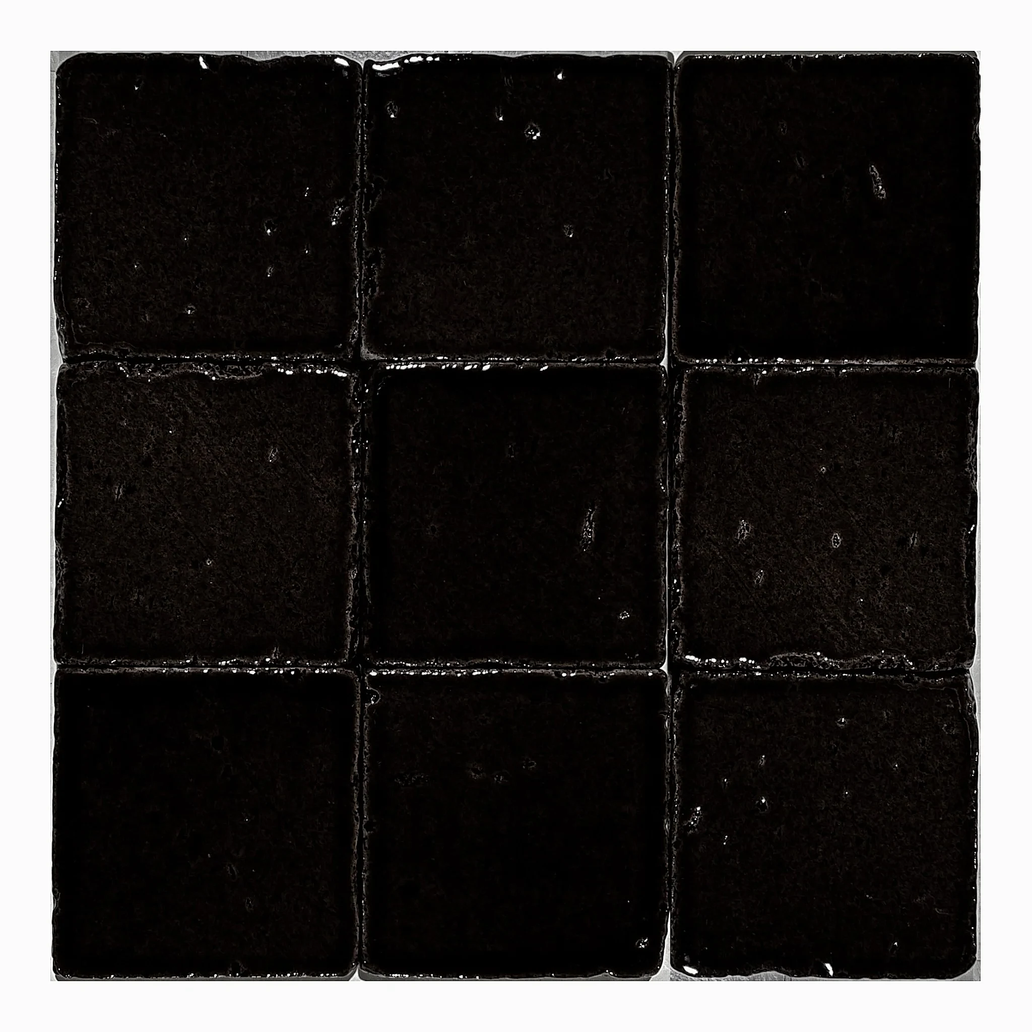 Sırlı Lav Taşı T 10x10 Siyah