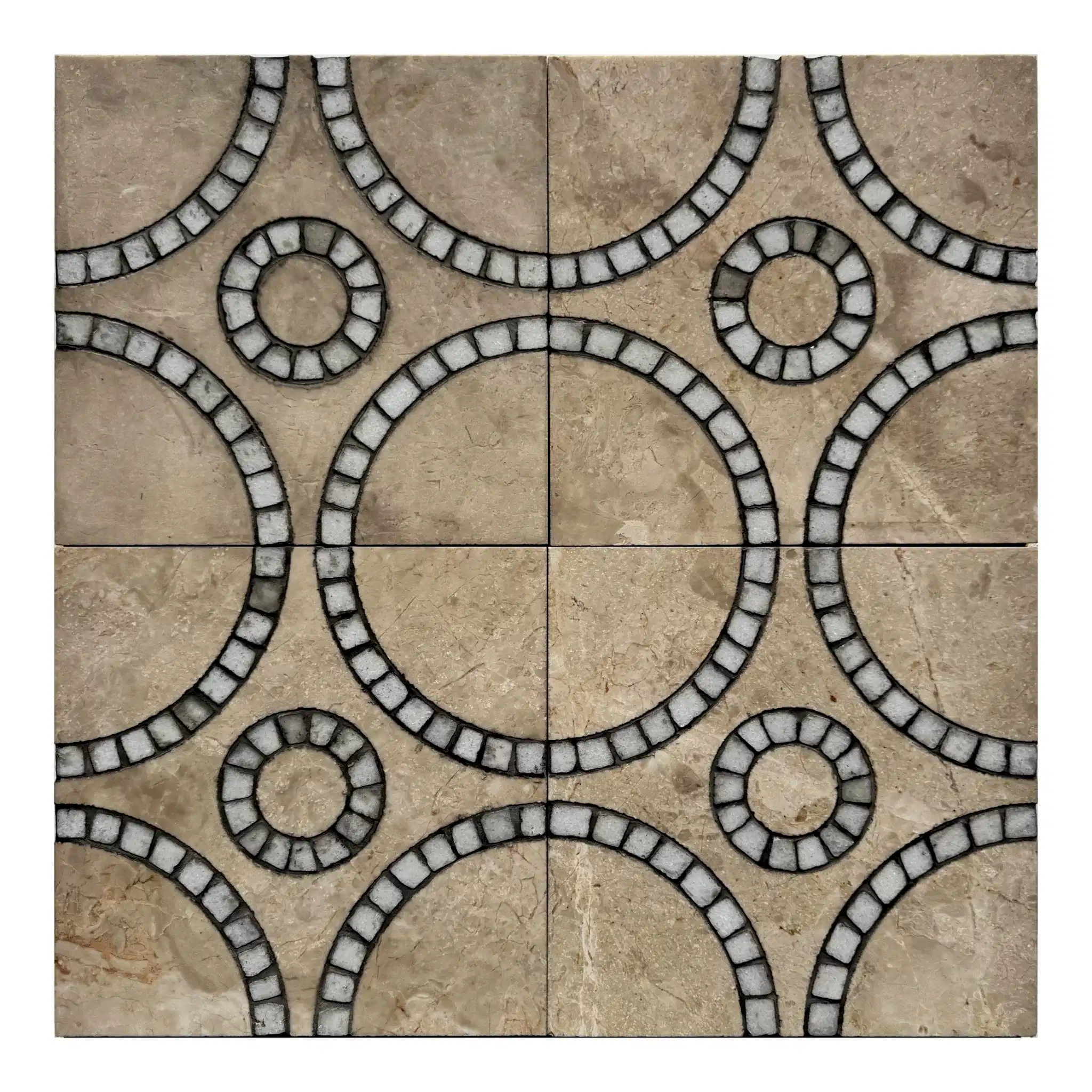 Calinda Mermer Mozaik Karo Bej