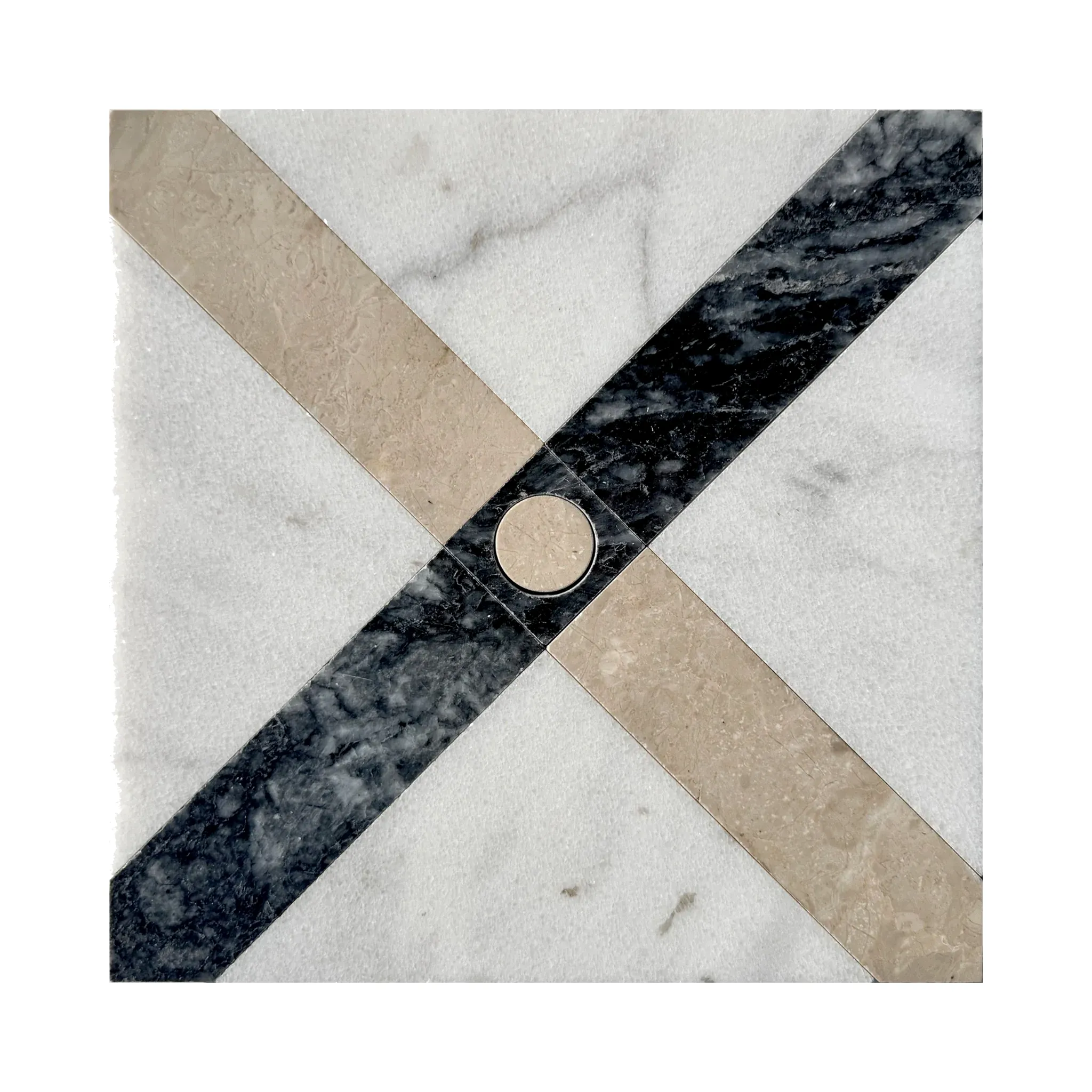 Carya Mermer Karo Beyaz Mix