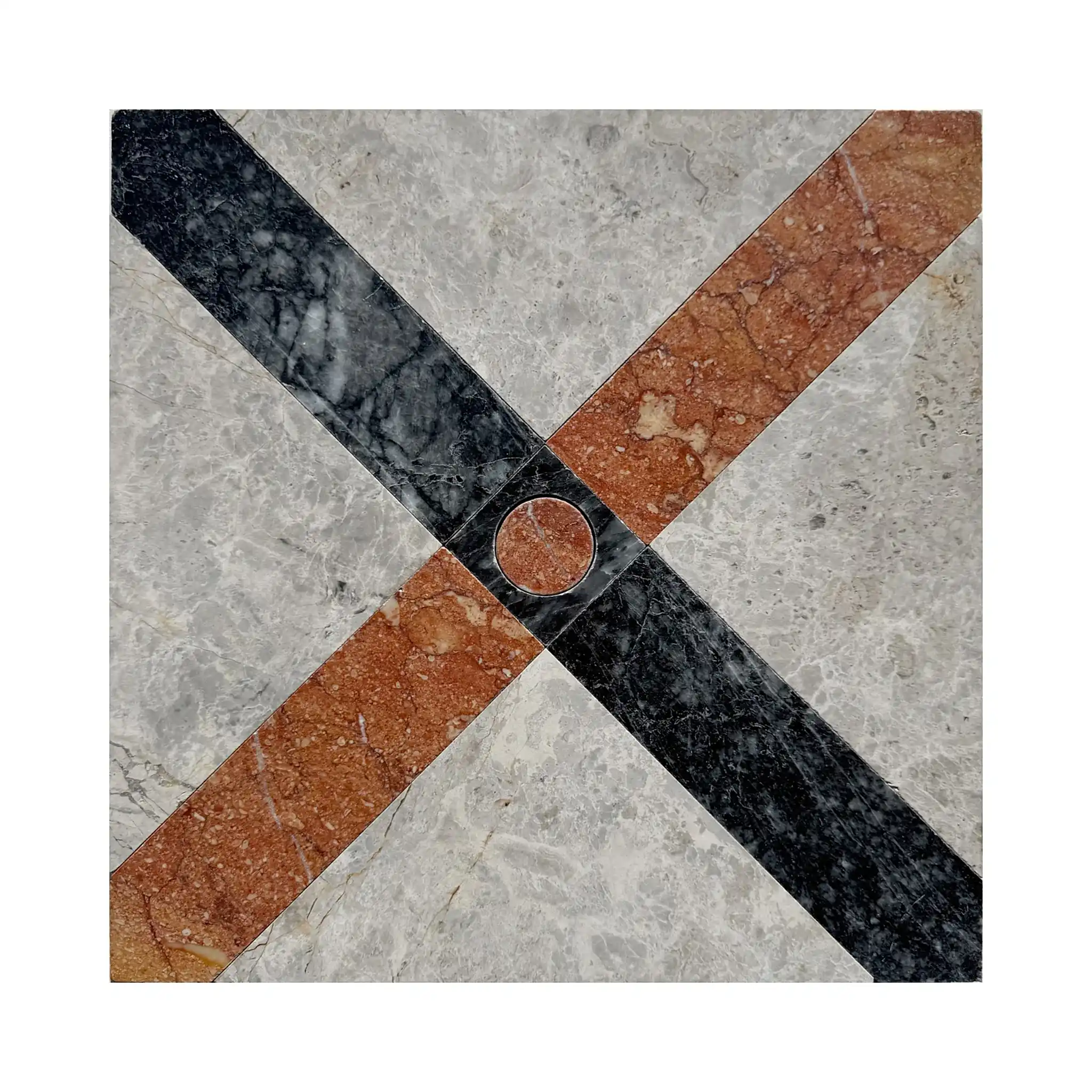 Carya Mermer Karo Gri Mix