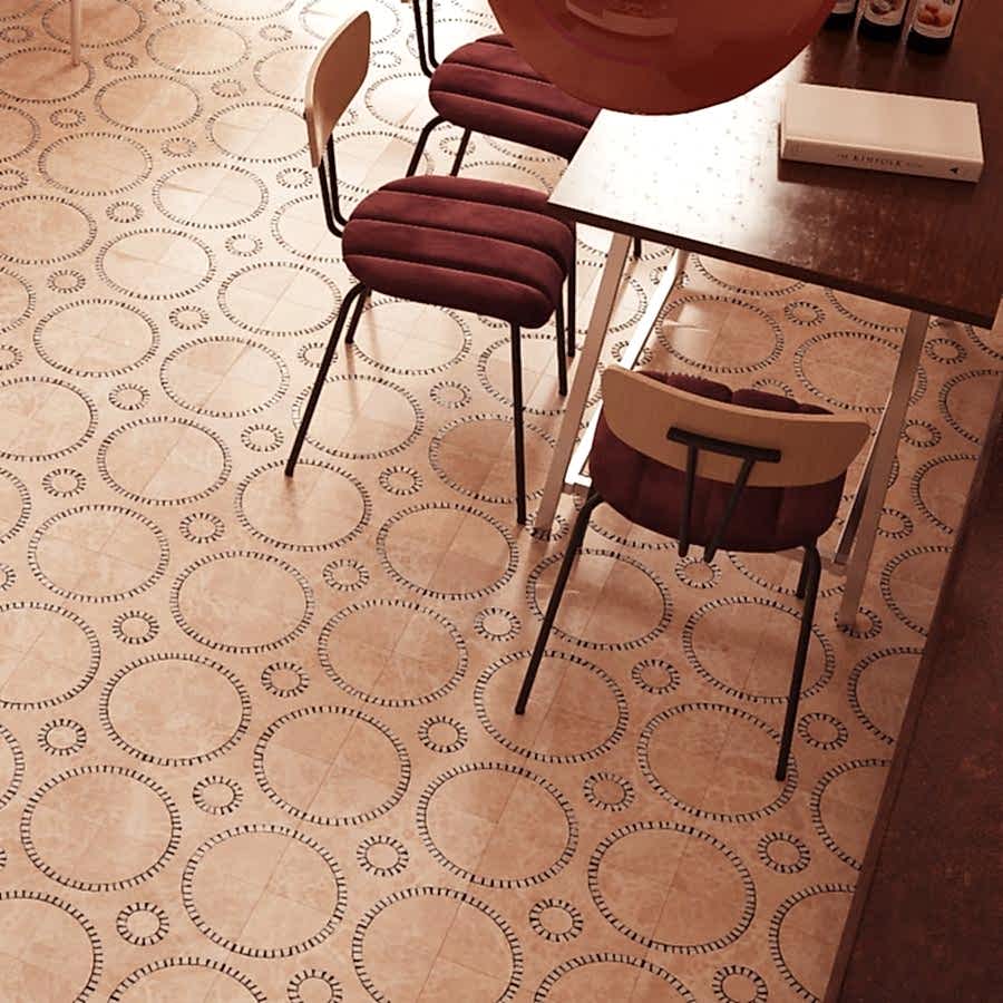 Calinda Mermer Mozaik Tile Bej Beyaz